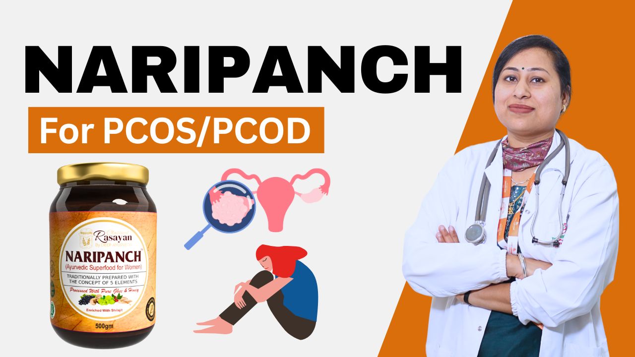 Load video: Suffering from PCOS, PCOD, hormonal imbalance, or menstrual issues? NariPanch is a natural Ayurvedic formula designed to support women's health by addressing
