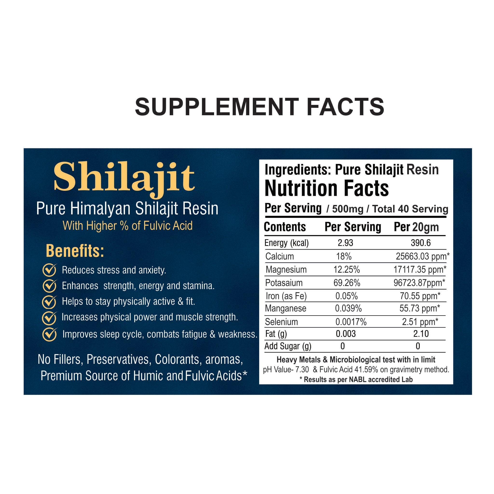 Pure Himalayan Premium Shilajit Resin | Lab Tested and Premium Quality- 20gm Pack